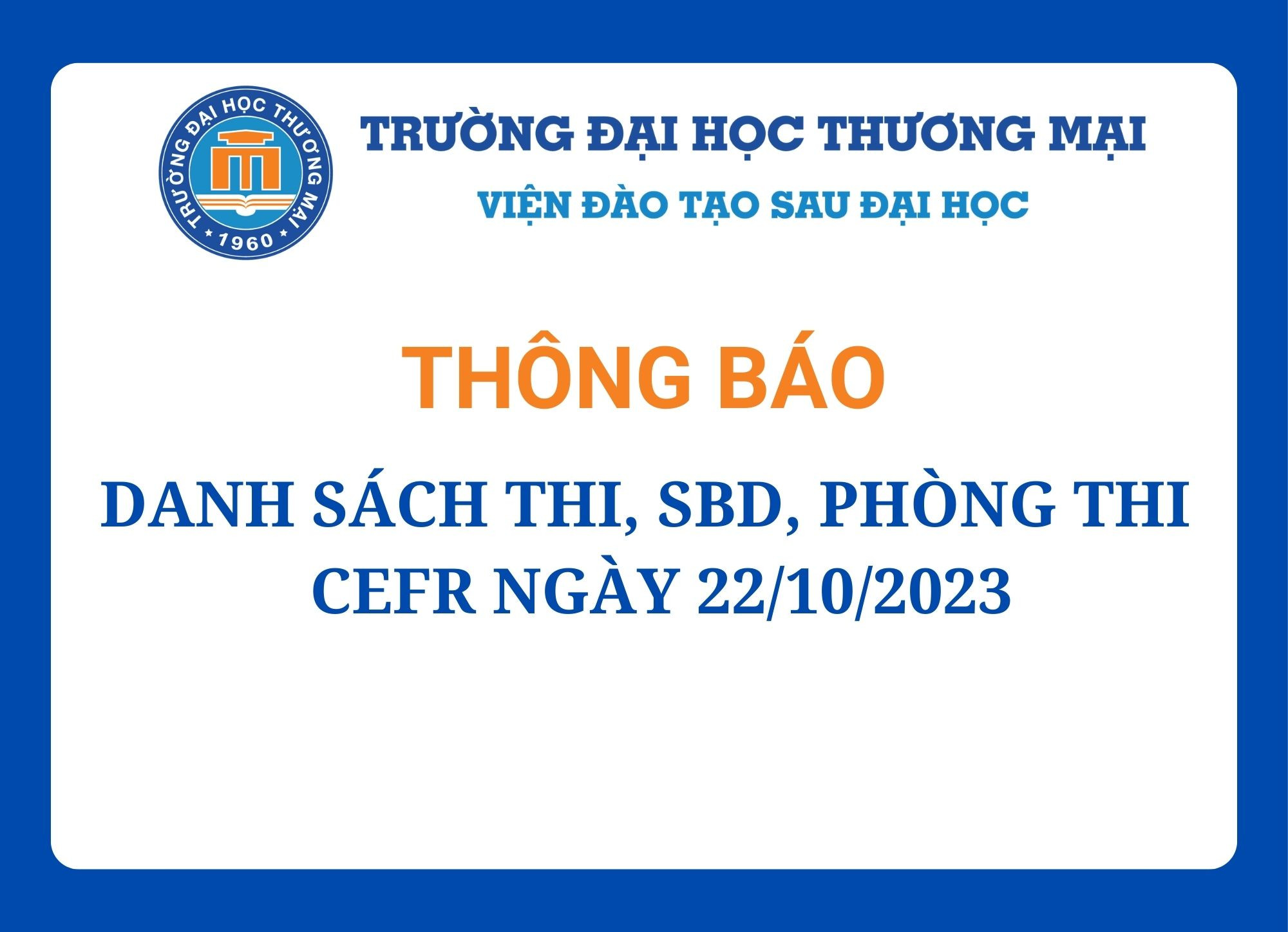 Danh sách thi, số báo danh, phòng thi tiếng Anh CEFR ngày 22/10/2023