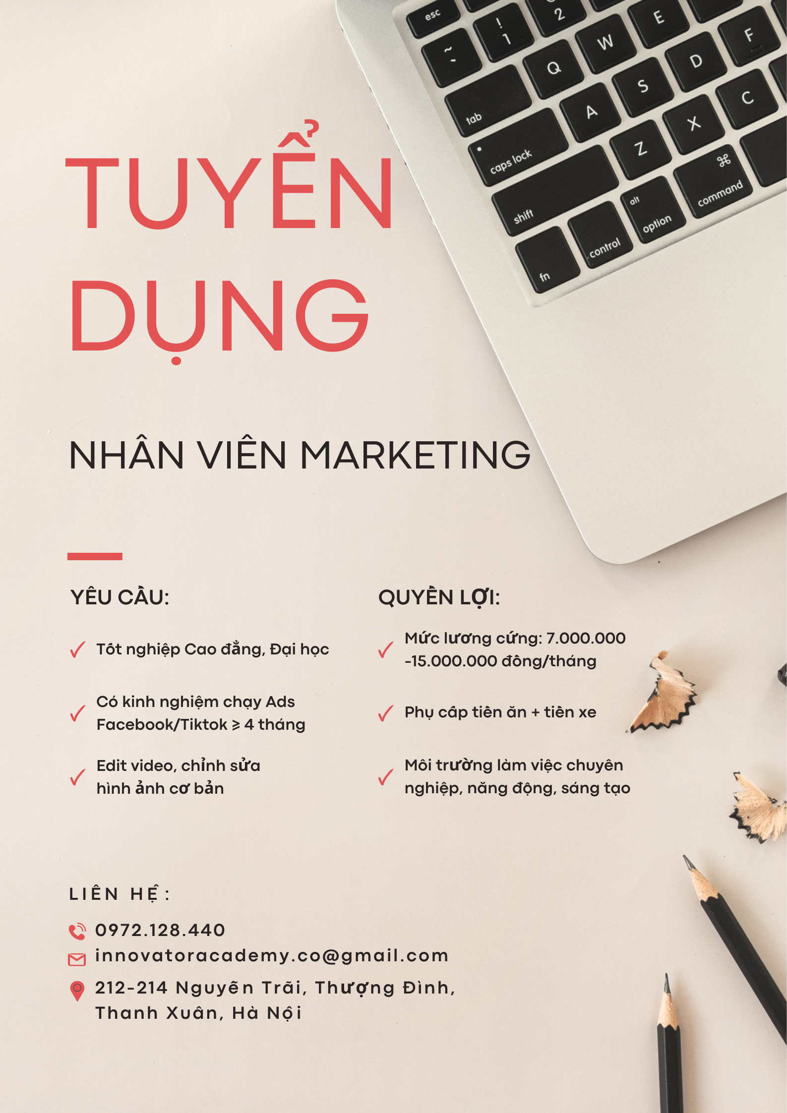 Tuyển dụng Công ty TNHH Công nghệ, đào tạo và cung ứng  nhân lực Innovator Academy