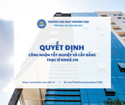 Quyết định công nhận tốt nghiệp và cấp bằng Thạc sĩ khoá 27A