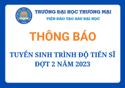 Tuyển sinh trình độ tiến sĩ đợt 2 năm 2023