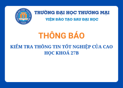 Kiểm tra thông tin danh sách tốt nghiệp cao học Khoá 27B