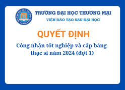 Quyết định công nhận tốt nghiệp và cấp bằng Thạc sĩ đợt 1 năm 2024