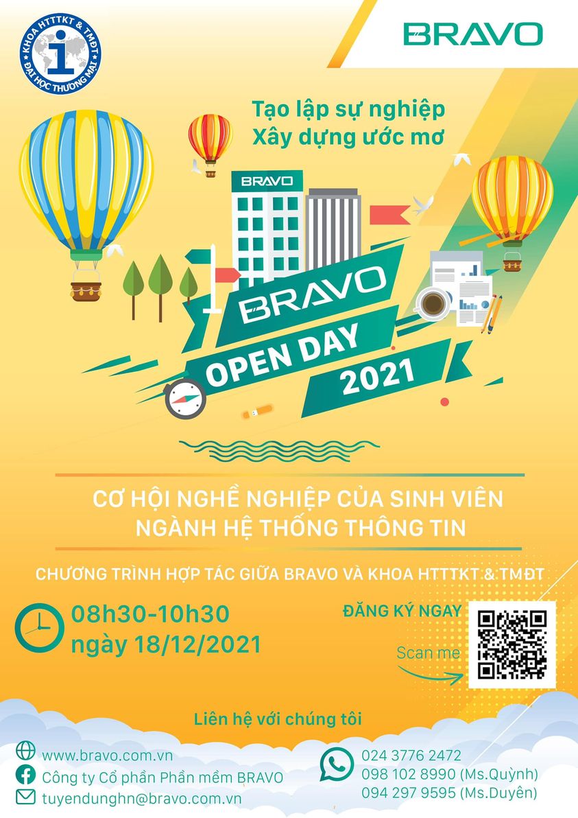 [CƠ HỘI NGHỀ NGHIỆP CHO SINH VIÊN NGÀNH HỆ THỐNG THÔNG TIN QUẢN LÝ] - BRAVO OPEN DAY